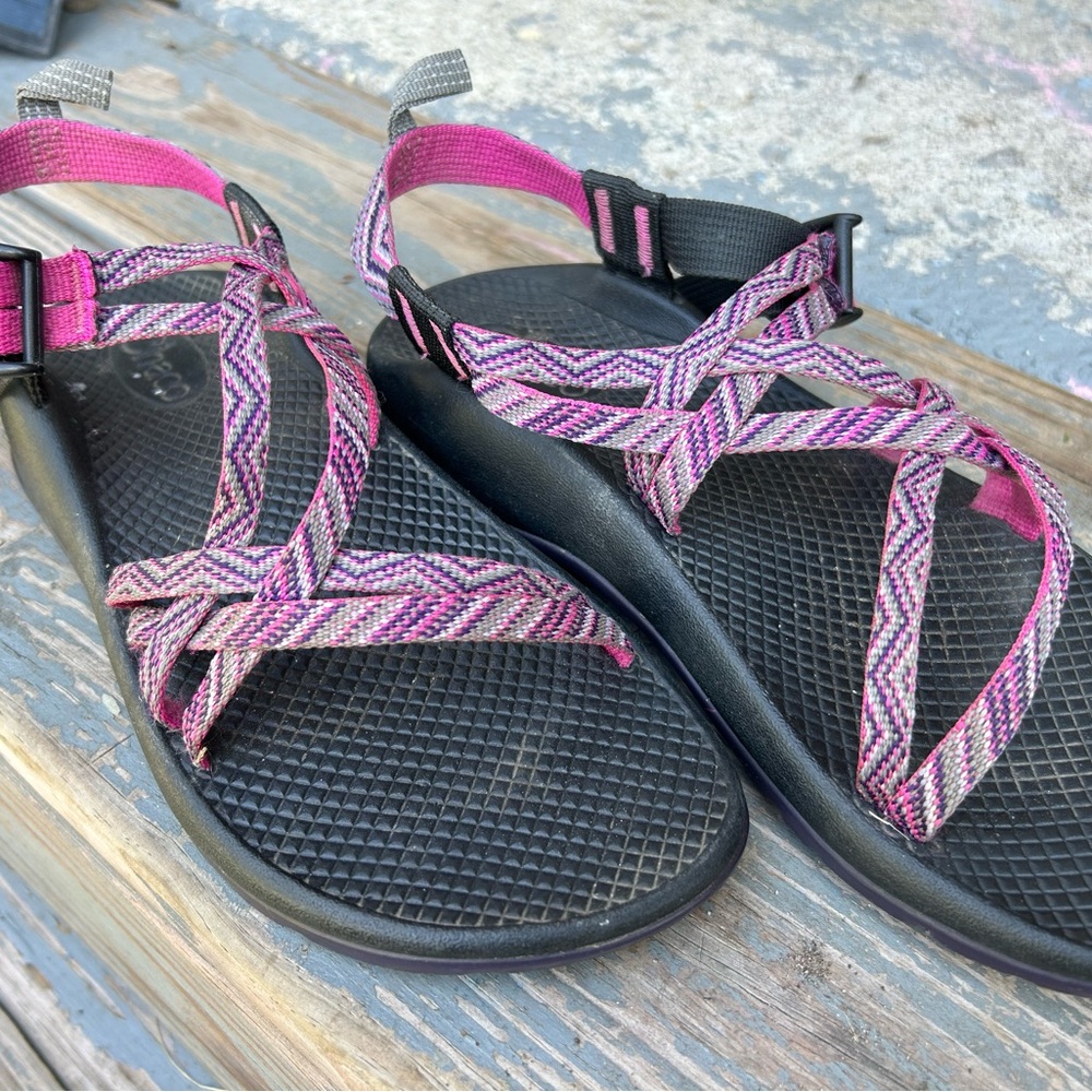 Chaco Women's Pink and Black Sandals